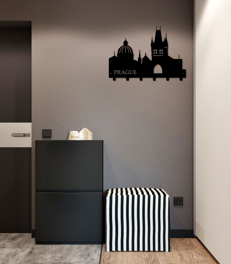 Designový nástěnný kovový věšák - Obrázek 3