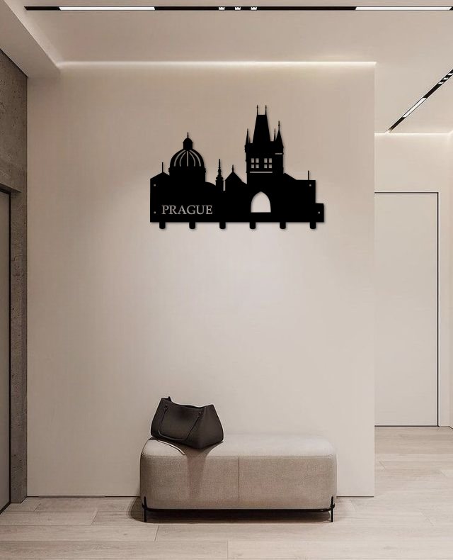 Designový nástěnný kovový věšák - Obrázek 2