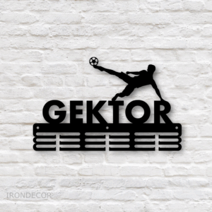 Kovový držák medailí – fotbal