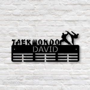 Kovový držák medailí – taekwondo