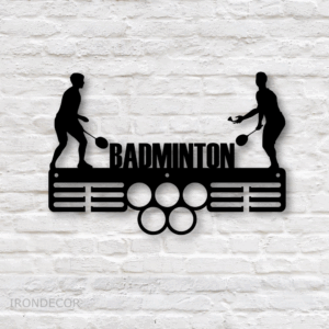 Kovový držák medailí – badminton