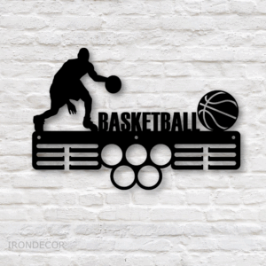 Kovový držák medailí – basketbal