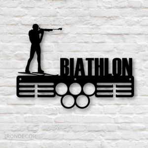 Kovový držák medailí – biatlon