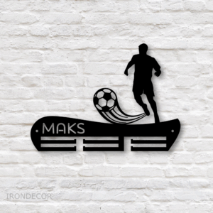 Kovový držák medailí – fotbal