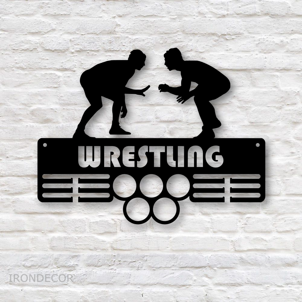 Kovový držák medailí – wrestling