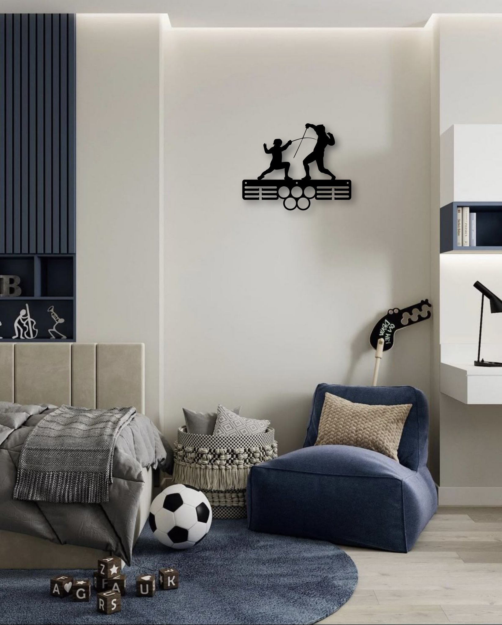 Kovový držák medailí – fechtování / šerm - Obrázek 2