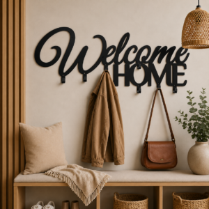 Kovový věšák WELCOME HOME
