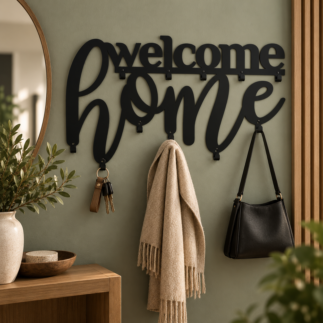 Kovový věšák WELCOME HOME