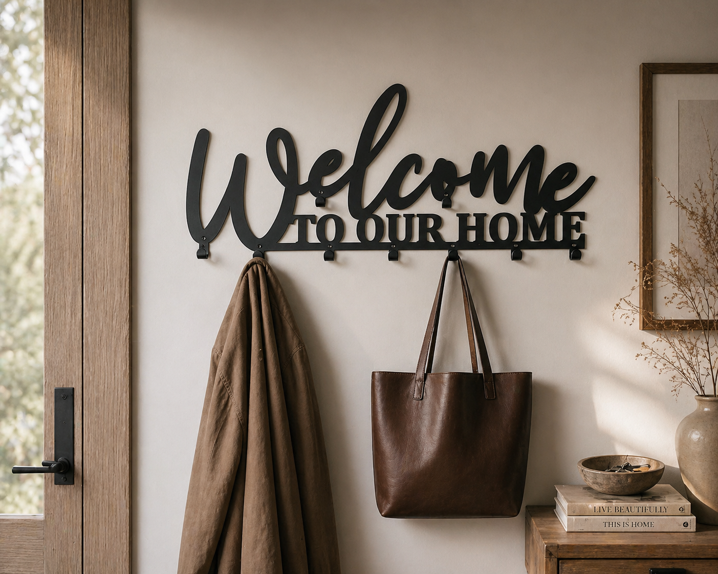 Kovový věšák WELCOME TO OUR HOME - Obrázek 5
