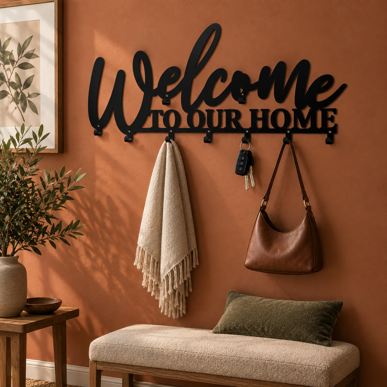 Kovový věšák WELCOME TO OUR HOME - Obrázek 4