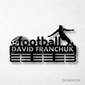 Kovový držák medailí – fotbal