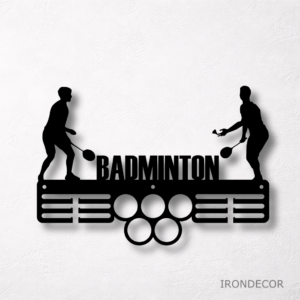Kovový držák medailí – badminton