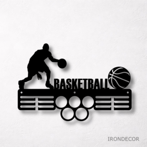 Kovový držák medailí – basketbal