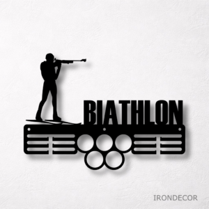 Kovový držák medailí – biatlon
