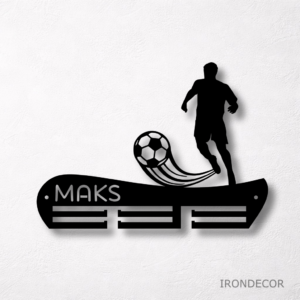 Kovový držák medailí – fotbal