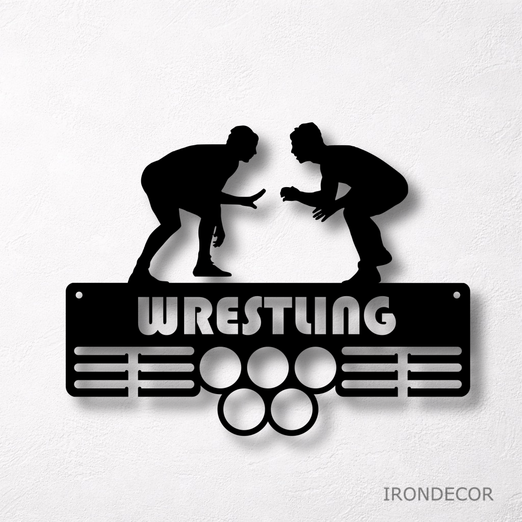 Kovový držák medailí – wrestling
