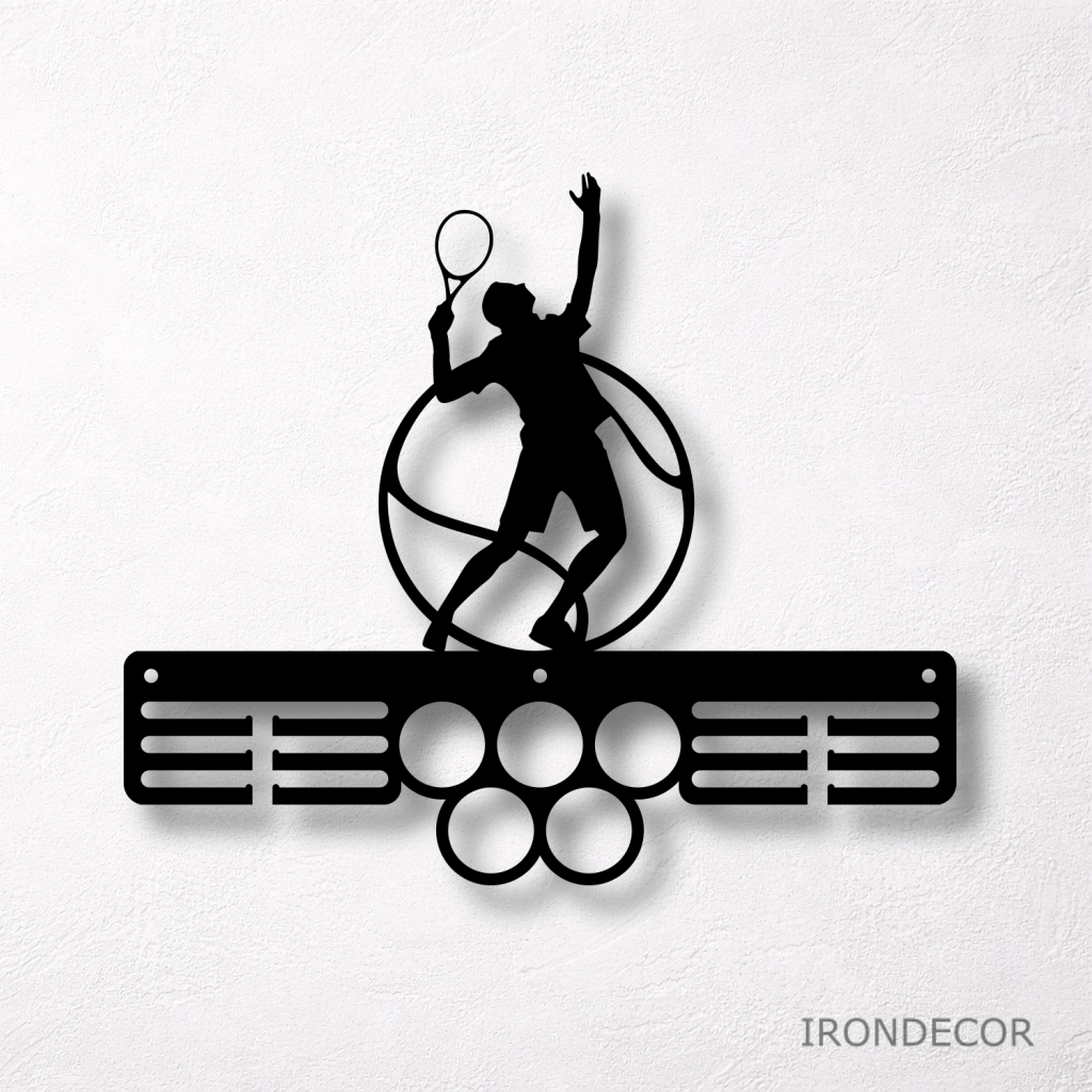 Kovový držák medailí – tenis